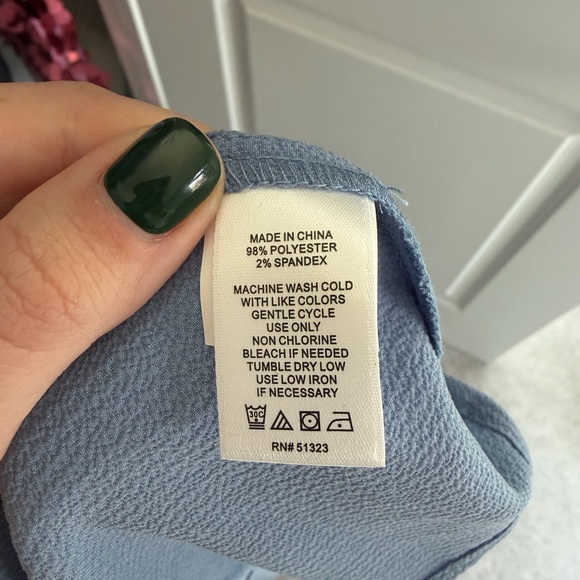 CeCe Blue Ruffle Button-Up Blouse - Picture 4 of 6